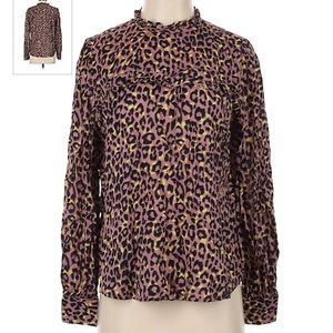 LOFT Pink Leopard Blouse